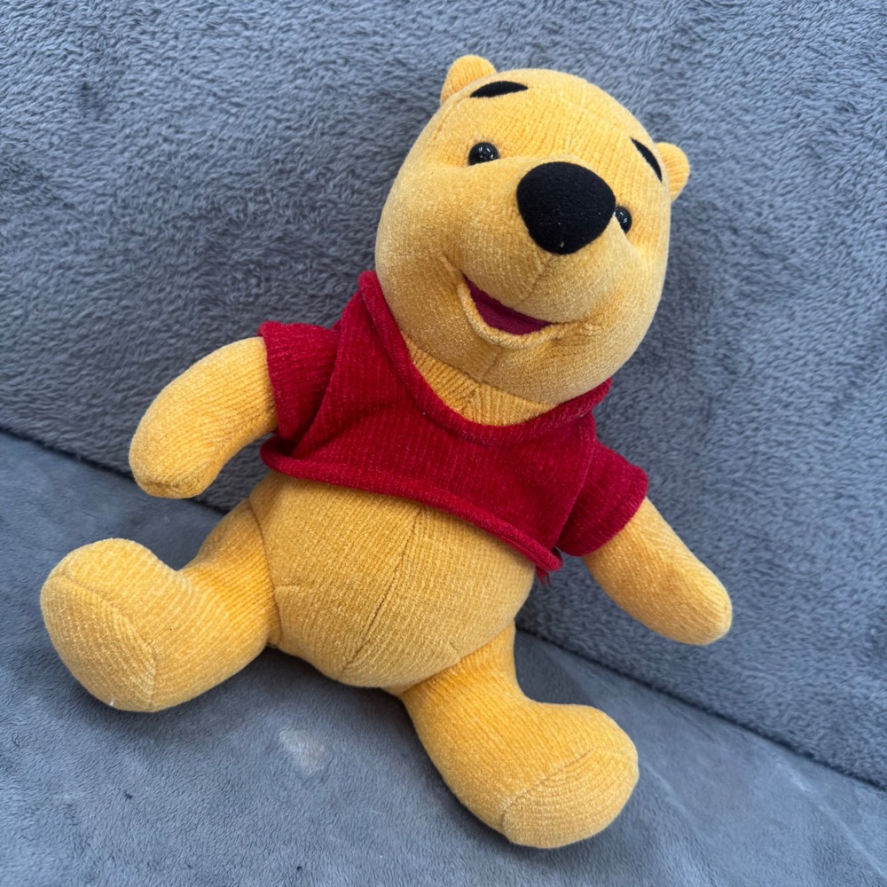 Fisher-Price Winnie the Pooh Plush Kids 11in Yellow Excellent Corduroy Texture